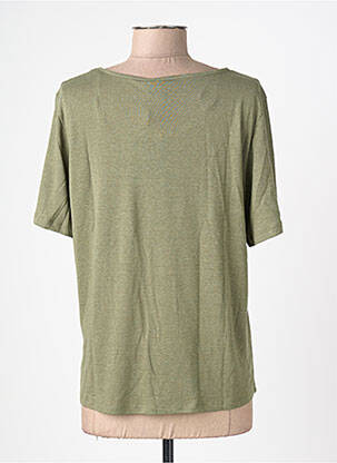 Tricou croială dreaptă mâneci scurte verde PIECES femeie