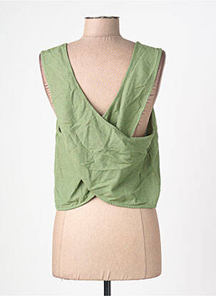 Top croială cambrată fără mâneci verde PIECES femeie