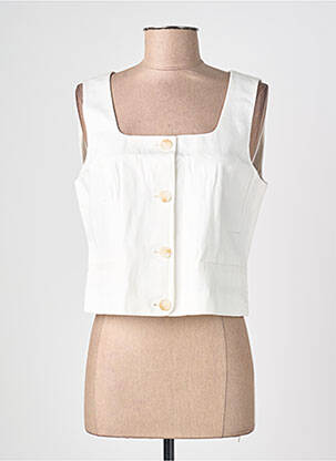 Top guler pătrat fără mâneci alb VERO MODA femeie