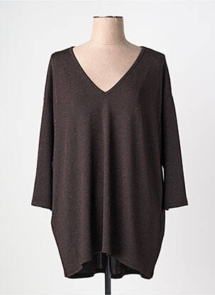 Top elasticitate mâneci 3/4 maro VERO MODA femeie