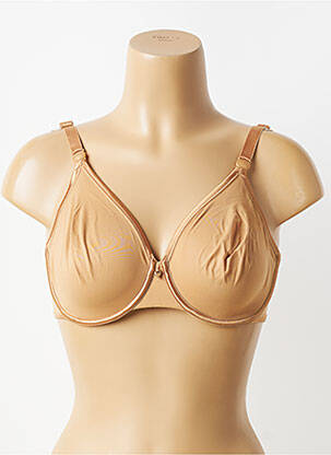 Sutien efect material satinat sutien cupe întregi cu decolteu înalt maro MAISON LEJABY femeie
