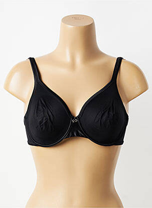 Sutien efect material satinat sutien cupe întregi cu decolteu înalt negru LEJABY femeie