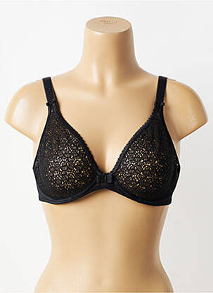 Sutien efect material satinat sutien cupe întregi cu decolteu înalt negru EMPREINTE femeie