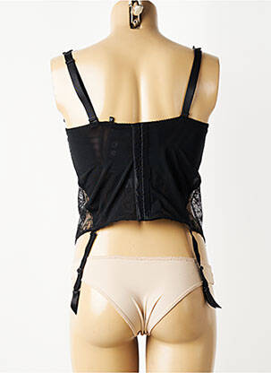 Corset/jartieră efect material satinat negru EMPREINTE femeie