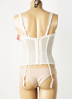 Corset/jartieră efect material satinat alb MARIE JO femeie
