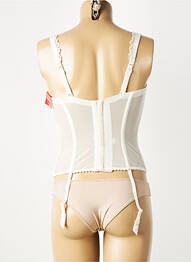 Corset/jartieră efect material satinat alb MARIE JO femeie