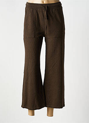 Pantalon 7/8 talie elastică maro PAKO LITTO femeie