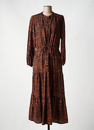 Rochie lungă mâneci lungi mâneci lungi maro RUE DES ABBESSES femeie