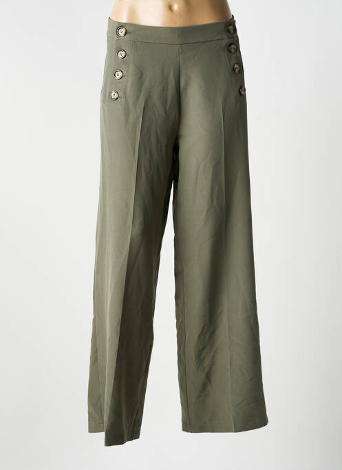 Pantalon drept croială dreaptă verde RUE DES ABBESSES femme