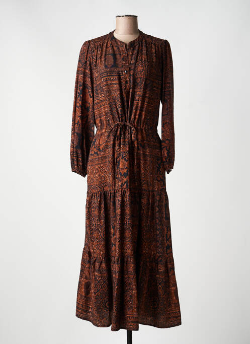 Rochie lungă mâneci lungi mâneci lungi maro RUE DES ABBESSES femme
