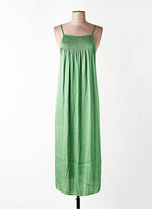 Rochie lungă croială fluidă bretele subțiri verde SEE U SOON femeie