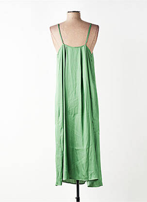 Rochie lungă croială fluidă bretele subțiri verde SEE U SOON femeie