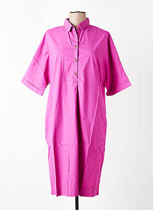 Rochie midi mâneci scurte mâneci scurte violet LOUIZON femeie