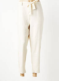 Pantalon 7/8 țesătură poplin mărime normală bej C'EST BEAU LA VIE femme