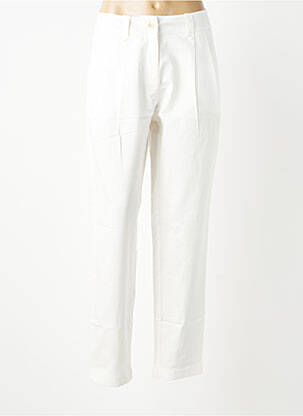 Pantalon slim țesătură poplin mărime normală alb VERO MODA femeie