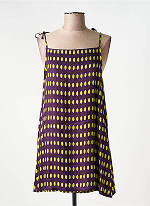 Rochie scurtă croială evazată bretele subțiri violet HOD femeie