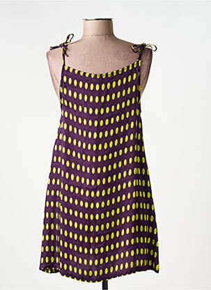 Rochie scurtă croială evazată bretele subțiri violet HOD femeie