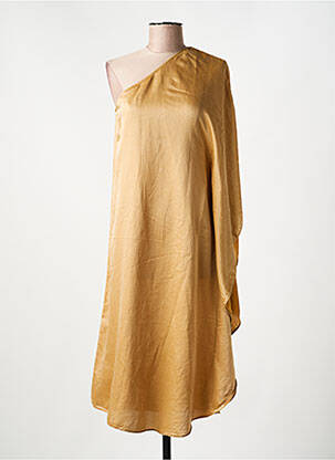 Rochie midi mâneci lungi mâneci lungi bej ATELIERS FRANÇAIS DE CONFECTION femeie