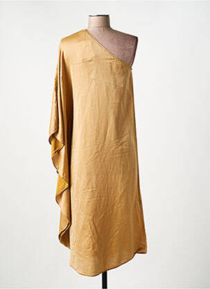 Rochie midi mâneci lungi mâneci lungi bej ATELIERS FRANÇAIS DE CONFECTION femeie