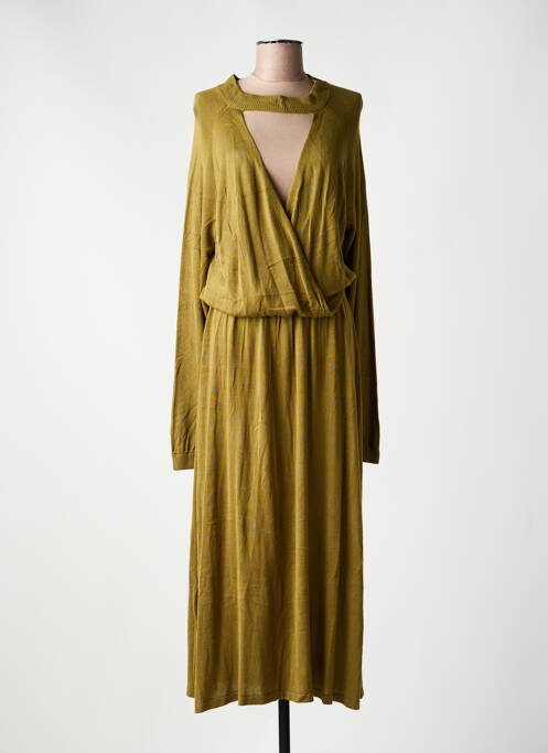 Rochie lungă mâneci lungi mâneci lungi verde KARMA KOMA femme