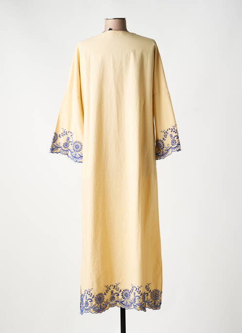 Rochie lungă guler în v mâneci 3/4 bej HOD femme