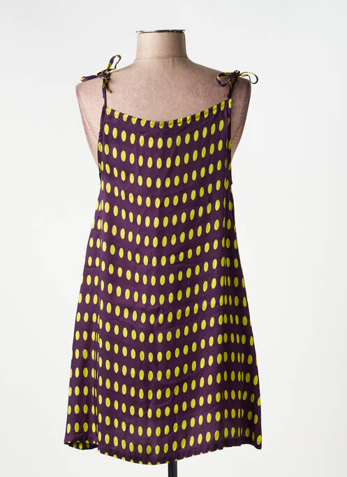 Rochie scurtă croială evazată bretele subțiri violet HOD femme