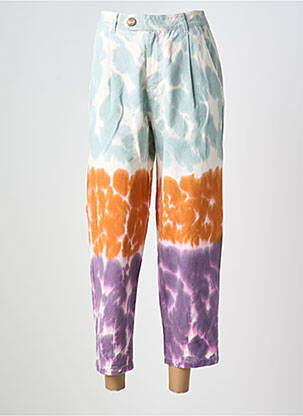 Pantalon 7/8 închidere cu fermoar sub clapetă cu nasturi mărime normală albastru LOVE AND LET DYE femeie