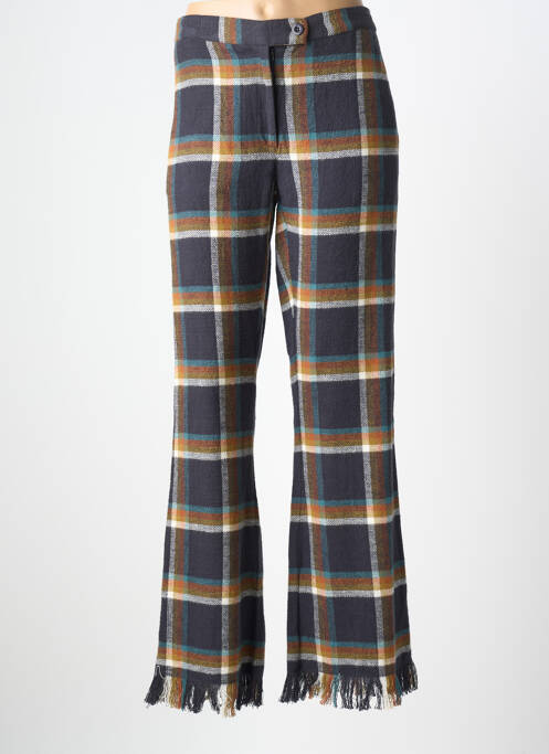 Pantalon drept închidere cu fermoar sub clapetă cu nasturi mărime normală albastru V.DE.VINSTER femme