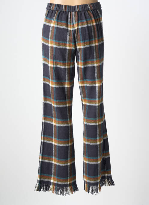 Pantalon drept închidere cu fermoar sub clapetă cu nasturi mărime normală albastru V.DE.VINSTER femme
