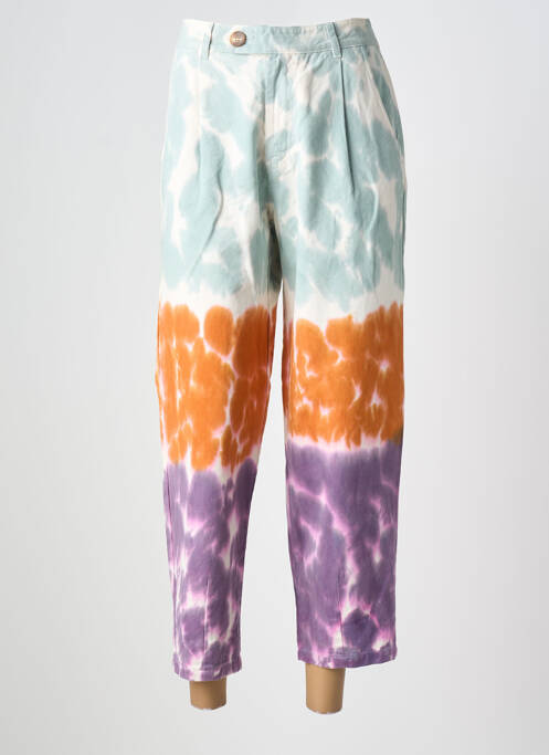 Pantalon 7/8 închidere cu fermoar sub clapetă cu nasturi mărime normală albastru LOVE AND LET DYE femme