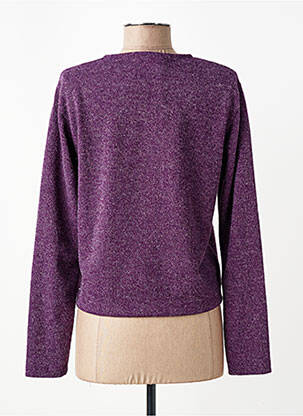 Vestă cu mâneci lungi guler rotund violet MALOKA femeie