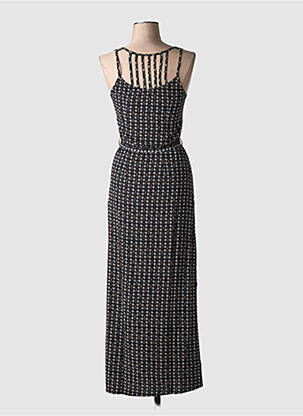 Rochie lungă țesătură poplin fără mâneci negru COTON DU MONDE femeie