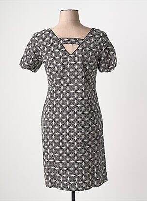 Rochie scurtă mâneci scurte mâneci scurte negru COTON DU MONDE femeie