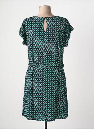 Rochie midi imprimeu fantezie mâneci scurte albastru COTON DU MONDE femeie