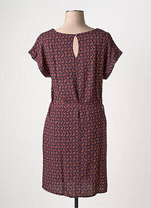 Rochie midi imprimeu fantezie mâneci scurte violet COTON DU MONDE femeie
