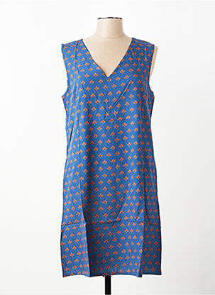 Rochie scurtă fără mâneci fără mâneci albastru COTON DU MONDE femeie