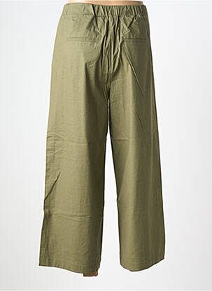 Pantalon larg țesătură poplin mărime normală verde MORE & MORE femeie