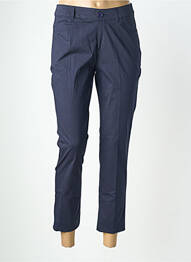 Pantalon 7/8 închidere cu fermoar sub clapetă cu nasturi albastru LA FIANCÉE femme