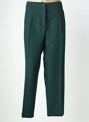 Pantalon drept închidere cu fermoar sub clapetă cu nasturi verde AMY&CLO femeie