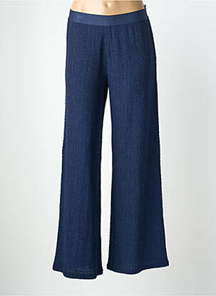 Pantalon evazat talie elastică albastru MORE & MORE femeie