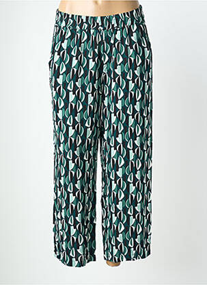 Pantalon drept talie elastică verde SUZA femeie