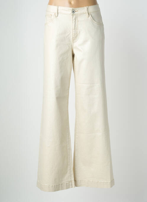 Pantalon evazat croială evazată bej GARCIA femme