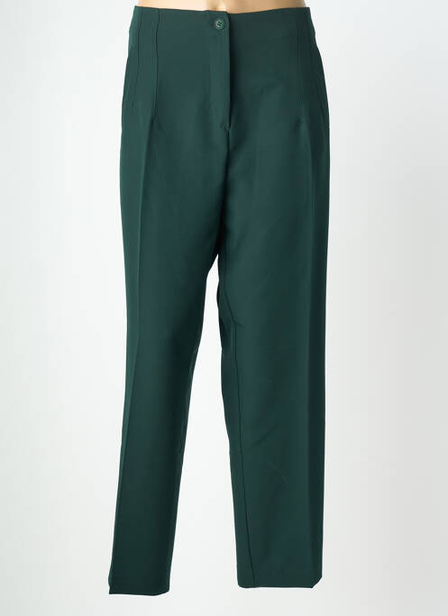 Pantalon drept închidere cu fermoar sub clapetă cu nasturi verde AMY&CLO femme