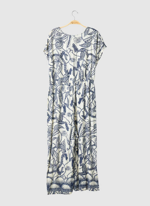 Salopetă-pantalon guler petrecut mâneci scurte albastru ORIENTIQUE NATURALLY femme