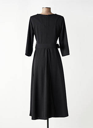 Rochie lungă croială evazată mâneci 3/4 negru MADISON femeie