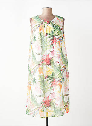 Rochie midi imprimeu fantezie fără mâneci verde MORE & MORE femeie