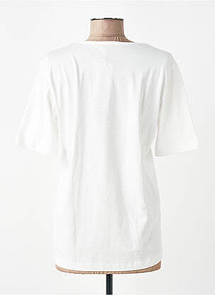 Tricou serigrafie flockată mâneci scurte alb SUZA femeie
