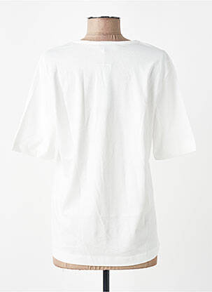 Tricou serigrafie flockată mâneci scurte alb SUZA femeie