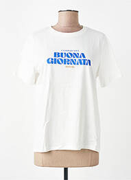 Tricou croială dreaptă mâneci scurte alb GARCIA femme