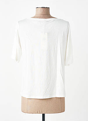 Tricou serigrafie cu strasuri mâneci scurte alb MORE & MORE femeie